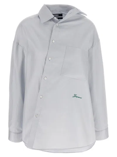 JACQUEMUS LA CHEMISE CUADRO SHIRT AND BLOUSE GRAY