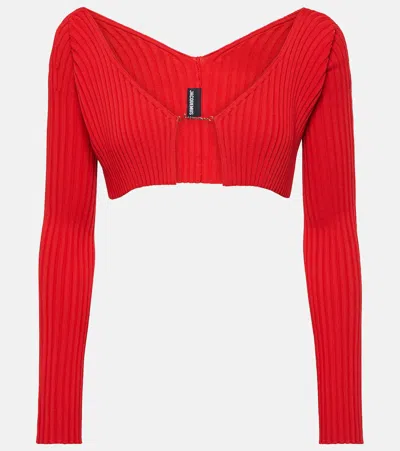 JACQUEMUS LA MAILLE PRALÙ CROPPED CARDIGAN