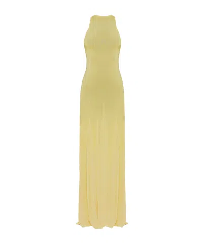 JACQUEMUS JACQUEMUS LA ROBE MAILLE SCULTA SEMI SHEER MAXI DRESS