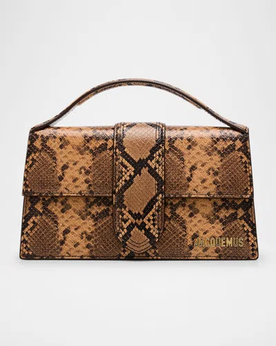 JACQUEMUS LE GRAND BAMBINO SNAKESKIN-PRINT CROSSBODY BAG
