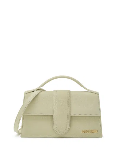 JACQUEMUS LE GRAND CHILD LEATHER SHOULDER BAG MARTELLATA YELLOW PAGLIA JACQUEMUS