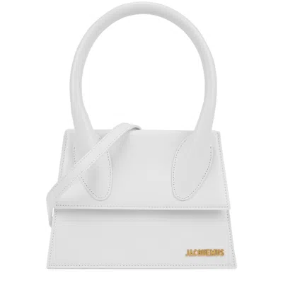 JACQUEMUS JACQUEMUS LE GRAND CHIQUITO LEATHER HANDLE BAG, TOP HANDLE BAG, WHITE