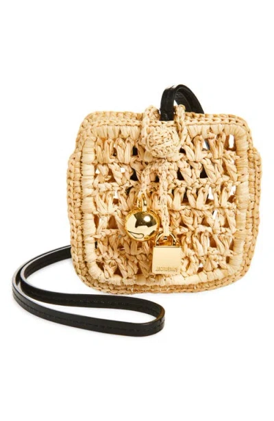 JACQUEMUS JACQUEMUS LE PORTE SPIAGGIA RAFFIA AIRPOD POUCH