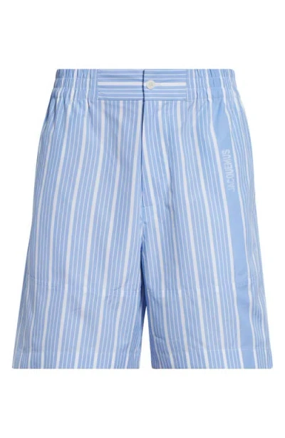 JACQUEMUS JACQUEMUS LE SHORT ALOE STRIPE SHORTS