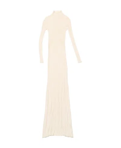 JACQUEMUS LENZUOLO PLEATED LONG DRESS