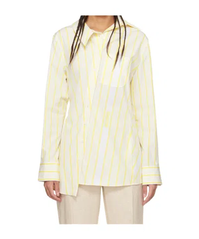 JACQUEMUS JACQUEMUS LA CHEMISE PABLO ASYMMETRIC STRIPED SHIRT