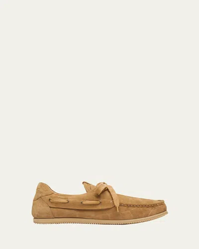 JACQUEMUS MEN'S LES BATTO SUEDE BOAT SHOES