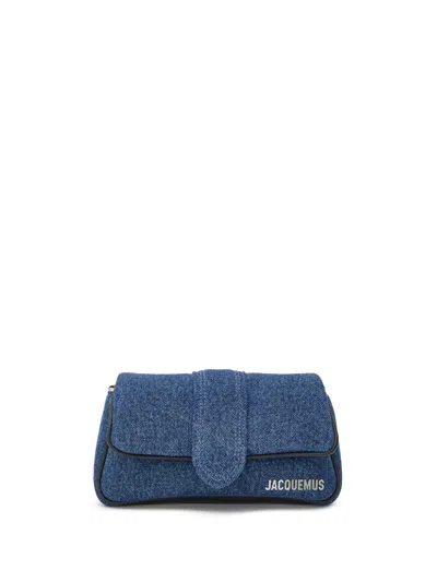 JACQUEMUS MINI LE PETIT BAMBIMOU SHOULDER BAG IN COTTON DENIM AND LEATHER JACQUEMUS