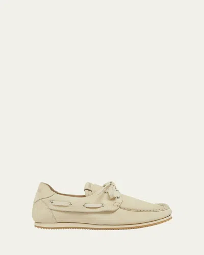 JACQUEMUS MOC-TOE LEATHER BOAT SHOES