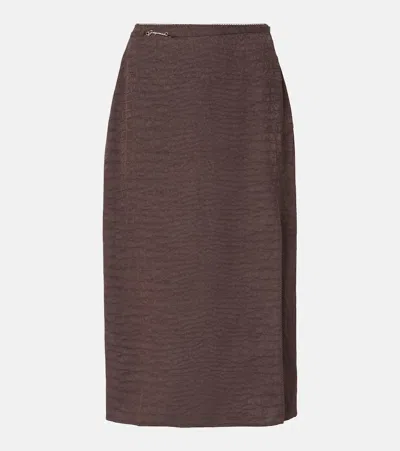 JACQUEMUS NOTTE SATIN MIDI SKIRT