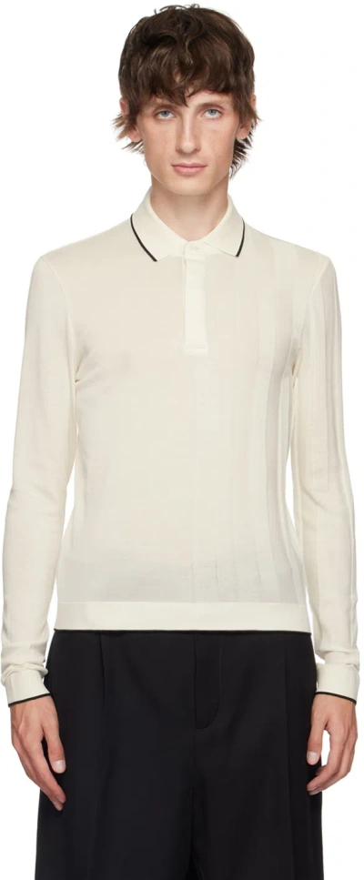 JACQUEMUS OFF-WHITE 'LE POLO TRICOT' POLO