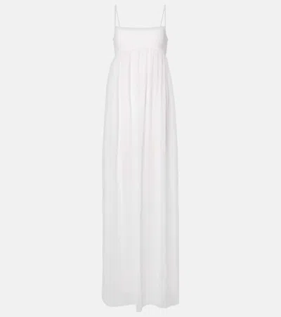 JACQUEMUS PEPLO JERSEY AND MUSLIN MAXI DRESS