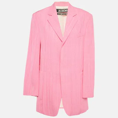 JACQUEMUS PINK CREPE &SILK LA VESTE D'HOMME OVERSIZED BLAZER M