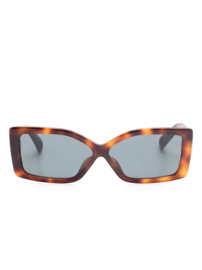 JACQUEMUS RECTANGLE-FRAME TORTOISESHELL SUNGLASSES