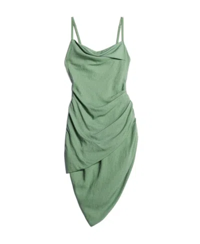 JACQUEMUS RUCHED-DETAIL ASYMMETRIC MINI DRESS