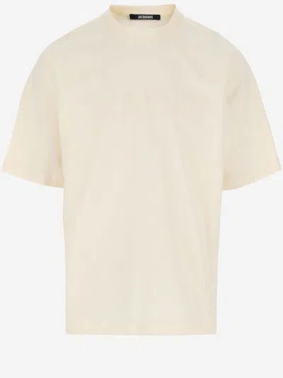 JACQUEMUS STRETCH COTTON T-SHIRT WITH LOGO