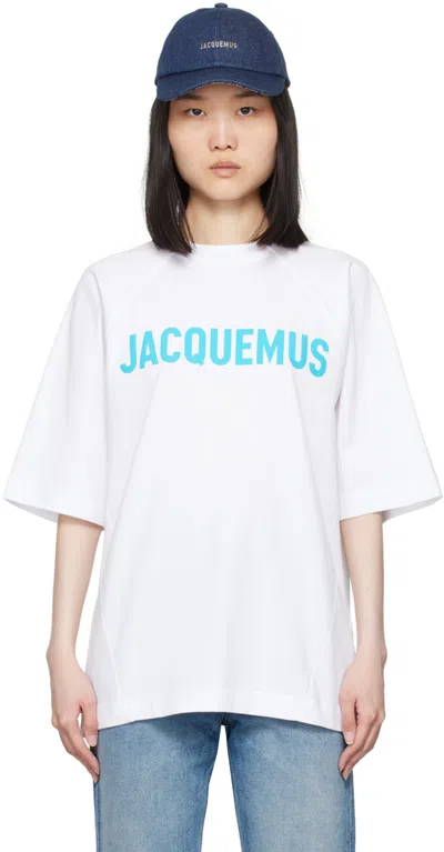 JACQUEMUS WHITE LA CASA 'LE T-SHIRT TYPO' T-SHIRT