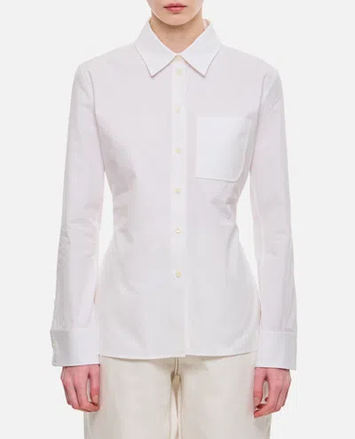 JACQUEMUS WOMEN WHITE LA CHEMISE DE COSTUME COTTON SHIRT, XS LUXURY SHIRTS FOR WOMEN DARVEYS
