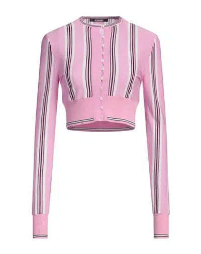 JACQUEMUS JACQUEMUS WOMAN CARDIGAN PINK SIZE 10 VIRGIN WOOL, POLYAMIDE