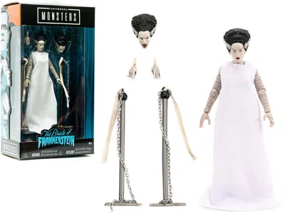 JADA THE BRIDE OF FRANKENSTEIN 6" MOVEABLE FIGURINE WITH CHAINS AND ALTERNATE HEAD AND HANDS "UNIVERSAL M