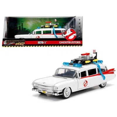 JADA TOYS 1 ISTO 24 1959 CADILLAC AMBULANCE ECTO-1 FROM GHOSTBUSTERS MOVIE HOLLYWOOD RIDES SERIES DIECAST MODE