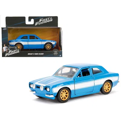 JADA TOYS 1 ISTO 32 BRIANS FORD ESCORT FAST & FURIOUS MOVIE DIECAST MODEL CAR BLUE & WHITE