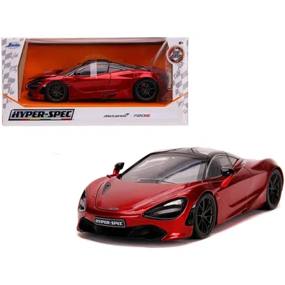 JADA TOYS JADA 1-24 SCALE MC LAREN 720S CANDY RED & BLACK TOP HYPER SPEC DIECAST MODEL CAR