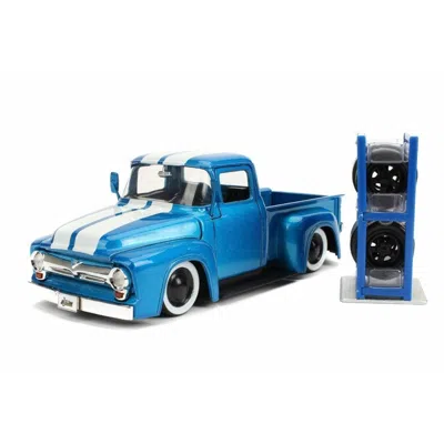 JADA TOYS JADA 1956 FORD F-100 PICKUP TRUCK METALLIC STRIPES & EXTRA WHEELS JUST TRUCKS SERIES 1 BY 24 DIECAST