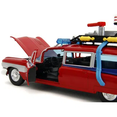 JADA TOYS JADA 1959 CADILLAC AMBULANCE ECTO-1 RED TRANSFORMERS TV SERIES - GHOSTBUSTERS 1984 MOVIE CROSSOVER H