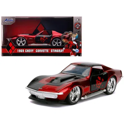 JADA TOYS JADA 1969 CHEVROLET CORVETTE STINGRAY HARLEY QUINN DC COMICS HOLLYWOOD RIDES SERIES 1 BY 32 DIECAST 