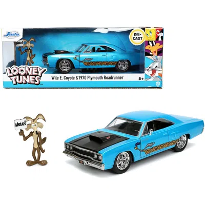 JADA TOYS JADA 1970 PLYMOUTH 440-6BBL ROAD RUNNER 1 BY 24 SCALE DIECAST MODEL CAR, METALLIC LIGHT BLUE
