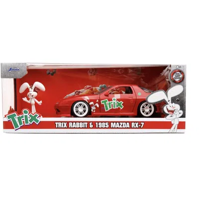 JADA TOYS JADA 1985 MAZDA RX-7 RHD RIGHT HAND DRIVE RED WITH GRAPHICS & TRIX RABBIT DIECAST FIGURE CEREAL HOLL