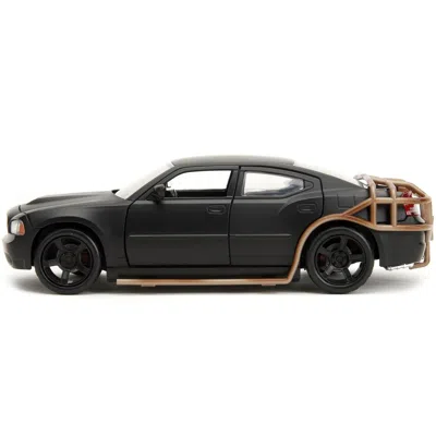 JADA TOYS JADA 2006 DODGE CHARGER MATT BLACK WITH OUTER CAGE FAST & FURIOUS MOVIE 1-24 DIECAST MODEL CAR