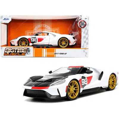 JADA TOYS JADA 2021 FORD GT NO.98 WHITE HERITAGE EDITION BIGTIME MUSCLE SERIES 1-24 SCALE DIECAST MODEL CAR
