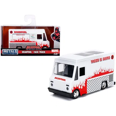 JADA TOYS JADA DEADPOOL TACO TRUCK MARVEL SERIES 1 BY 32 DIECAST MODEL, WHITE