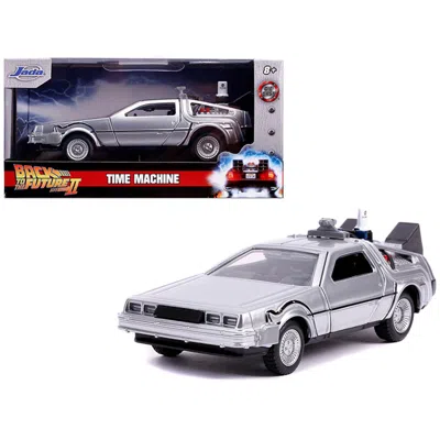 JADA TOYS JADA DELOREAN DMC TIME MACHINE SILVER BACK TO THE FUTURE PART II 1989 MOVIE HOLLYWOOD RIDES SERIES 1