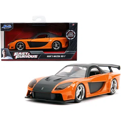 JADA TOYS JADA HANS MAZDA RX-7 RIGHT HAND DRIVE ORANGE METALLIC & BLACK FAST & FURIOUS MOVIE 1 BY 32 DIECAST M