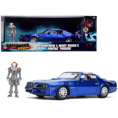 JADA TOYS JADA HENRY BOWERS PONTIAC FIREBIRD TRANS AM CANDY BLUE WITH PENNYWISE DIECAST FIGURINE IT CHAPTER TW
