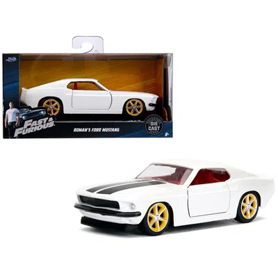JADA TOYS JADA ROMANS FORD MUSTANG WHITE WITH RED INTERIOR FAST & FURIOUS MOVIE 1-32 DIECAST MODEL CAR