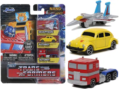 JADA TRANSFORMERS 3 PIECE SET RELEASE 2 "NANO HOLLYWOOD RIDES" DIECAST MODELS BY JADA