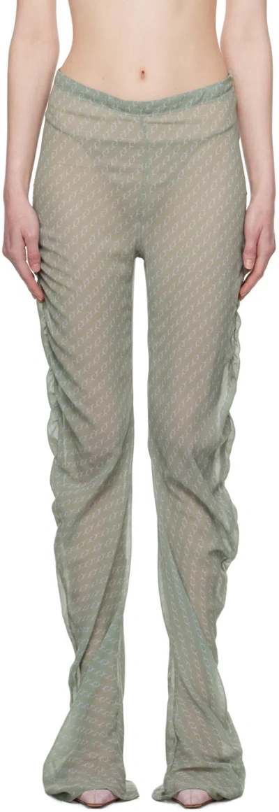 JADE CROPPER GREEN TWISTED TROUSERS