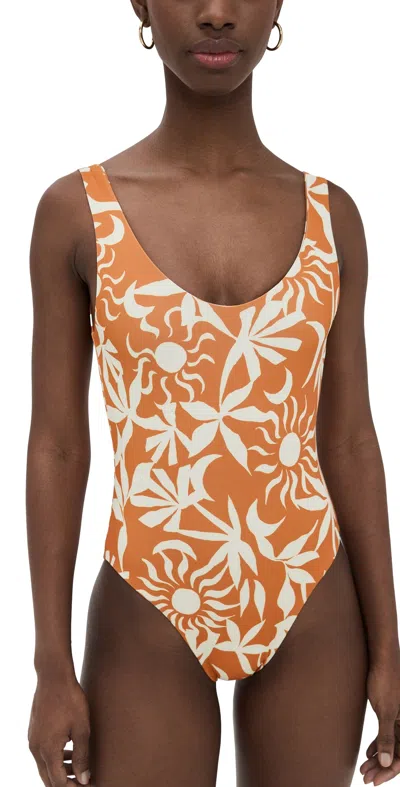 JADE SWIM CONTOUR ONE PIECE BRONZE TROPICA