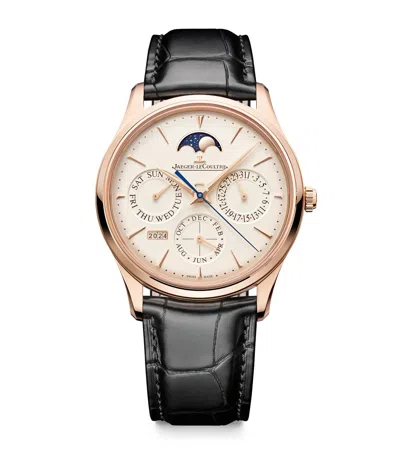JAEGER-LECOULTRE PINK GOLD MASTER ULTRA THIN PERPETUAL CALENDAR WATCH