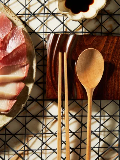 JAEJIN CHOI HAND-CARVED BIRCH SPOON AND CHOPSTICKS SET