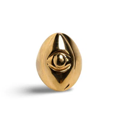 JAGGED HALO JEWELRY WOMEN'S ATHENA EVIL EYE RING YELLOW GOLD