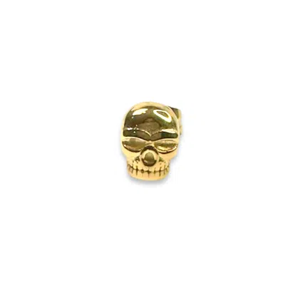 JAGGED HALO JEWELRY WOMEN'S SKULL MICRO STUD EARRINGS IN YELLOW GOLD