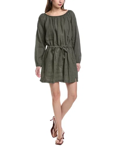 JAMES PERSE GATHERED LINEN MINI DRESS