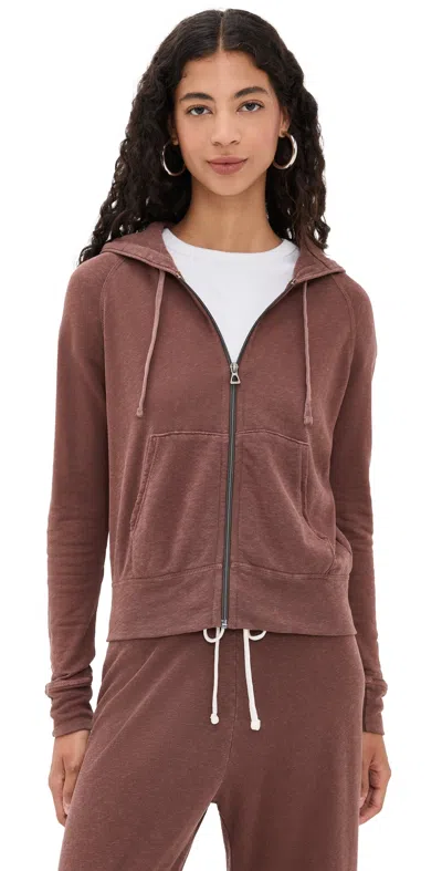 JAMES PERSE VINTAGE FRENCH TERRY ZIP HOODIE CEDAR PIGMENT