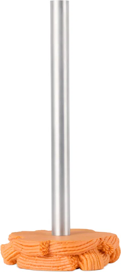 JAMES SHAW ORANGE & SILVER PLASTIC BAROQUE KITCHEN ROLL HOLDER