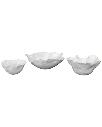 JAMIE YOUNG JAMIE YOUNG CO. SET OF 3 FLEUR CERAMIC BOWLS
